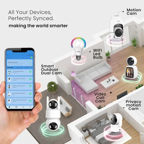 Miniatura 2 de VTA+ Cámara de seguridad WiFi para interiores 2K - Detección de movimiento, visión nocturna, modo de privacidad, compatible con Alexa/Google, audio