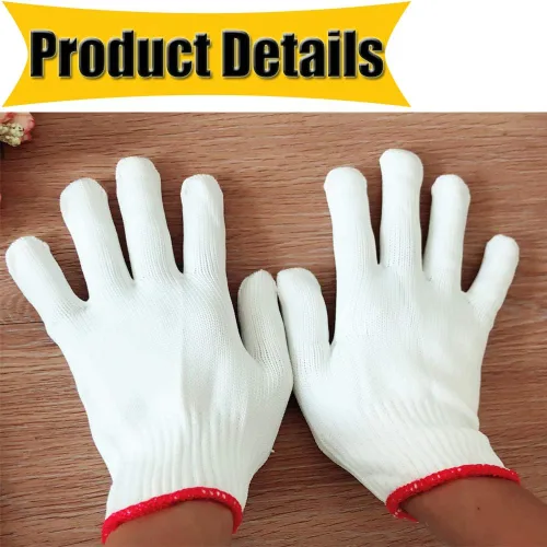 Miniatura 3 de Guantes de trabajo de protección de agarre seguro para hombres y mujeres, guantes de trabajo para barbacoa de algodón grueso (paquete de 6 pares)