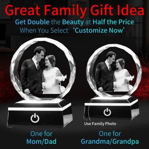 Miniatura 2 de KSHS Regalos personalizados para mujeres, esposa, hombres, ella, él. Grandes manualidades de cristal personalizadas con tu propia foto, marco