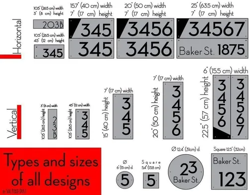 Miniatura 5 de Números de casa modernos, aluminio gris metálico con acrílico blanco - Vertical 2 - Dirección contemporánea - Placa de señal - Número de puerta