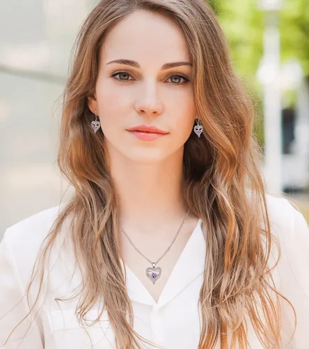 Miniatura 3 de YL Collar de corazón de plata de ley con colgante de corazón de doble amor para mujer Metal