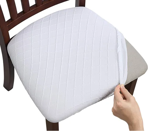 Miniatura 28 de Fuloon Fundas Elásticas para Cojines de Asiento 6 Piezas, Fundas Lavables para Asientos de Sillas, Fundas para Sillas de Comedor para Hotel
