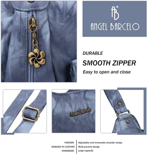 Miniatura 4 de Angel Barcelo Bolsos de cuero sintético para mujer, bolso de hombro, a la moda, bolsas para niñas