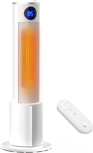 Calentador de espacio con humidificador, calentadores de torre portátiles para uso en interiores, control remoto, termostato ajustable, 3 modos de