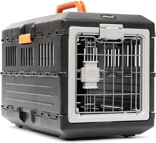 Transportador Mirapet USA para mascotas y jaula de 53.34 cm - Diseño plegable premium para gatos y perros - Caseta portátil para mascotas pequeñas -