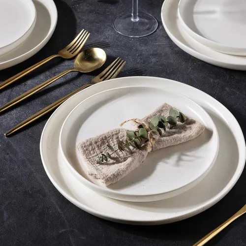Miniatura 4 de AmorArc Juego de 6 platos llanos de cerámica, con borde ondulado de 10.25 pulgadas, platos de vajilla para cocina, microondas y lavavajillas