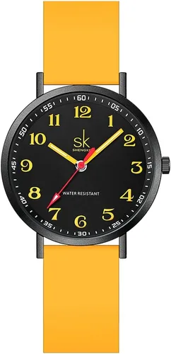 SHENGKE SK Reloj deportivo de moda ultrafino para mujer, a prueba de sudor, con esfera de fácil lectura y correa de silicona colorida