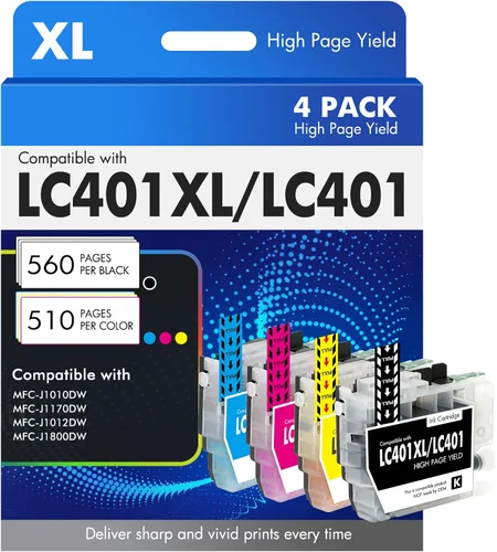 Cool Toner LC401XL LC401 MFC-J1010DW - Cartuchos de tinta para impresora Brother LC 401 401XL para MFC-J1010DW MFC-J1170DW MFC-J1012DW MFC-J1800DW