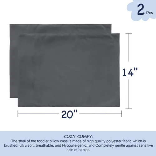 Miniatura 4 de EXQ Home Juego de 2 fundas de almohada de viaje con cremallera de 13 x 18 pulgadas, fundas de almohada pequeñas para almohadas de bebé de 12 x 16
