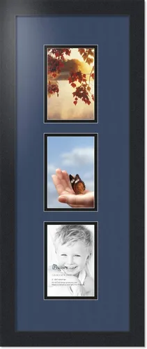 Miniatura 119 de ArtToFrames Marco de fotos tipo collage con estera doble con 3 aberturas de 5x7 y marco negro satinado Uva