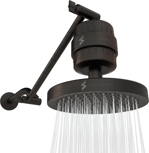 Miniatura 10 de SparkPod Cabezal de ducha de lluvia de alta presión de 6 pulgadas con cápsula de filtro de 23 etapas y extensión de brazo de ducha ajustable de 11