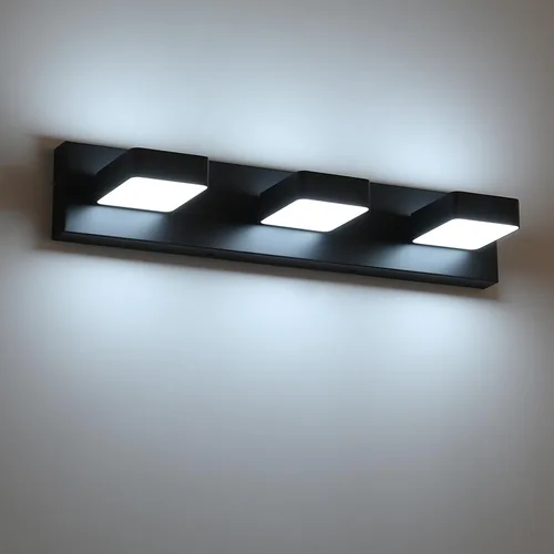 Miniatura 10 de Lámparas LED modernas de 2 luces LED para tocador de baño (15.5 pulgadas, blanco frío 6000 K), accesorios de iluminación de pared de baño