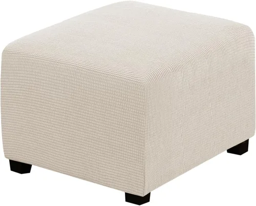 Miniatura 15 de H.VERSAILTEX Funda otomana rectangular de 29 a 34 pies para reposapiés, fundas protectoras para reposapiés, con tela jacquard elástica, gruesa