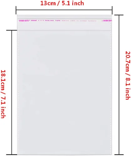 Miniatura 2 de 300 bolsas de plástico transparente resellables de 5 x 7 pulgadas con sellado autoadhesivo, bolsas de Cello/Celofán OPP para panadería, galletas
