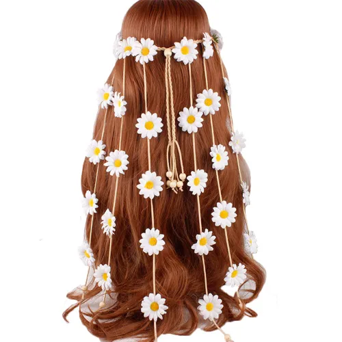 Miniatura 8 de YAXAMING Diadema de girasol de Halloween, bandas para el pelo de margaritas, corona, corona floral, diadema para mujer, Navidad, festival hawaiano