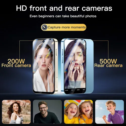 Miniatura 3 de Mini teléfono para niños, teléfono infantil desbloqueado, pantalla táctil HD de 3.88 pulgadas, 4G, doble SIM, identificación facial, Android 12