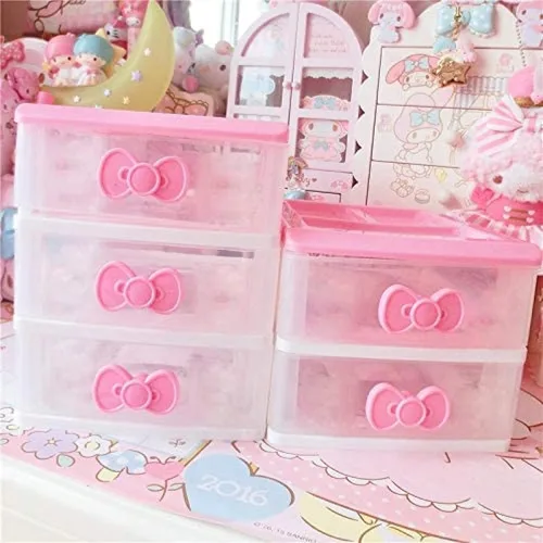 Organizador de maquillaje kawaii/organizador de escritorio para accesorios de habitación. Decoración de escritorio/habitación para organizador de 4