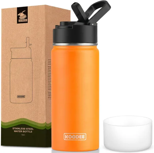 Miniatura 150 de koodee Insulated Water Bottle, 32 oz Stainless Steel Double Wall Vacuum Wide Mouth Sport Bottle with Leakproof Spout Lid (Navy)