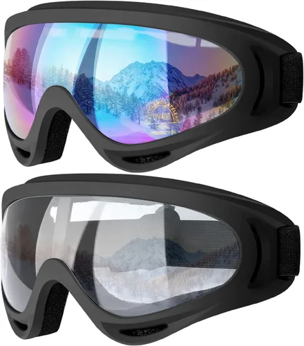 Gafas de esquí, gafas de esquí, gafas de snowboard para hombres, mujeres, jóvenes y niños 07.Multicolor/Transparente