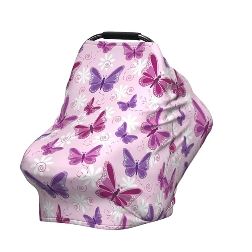 Miniatura 3 de Lindas fundas de asiento de coche con diseño de mariposa para bebé, multiusos para asiento de automóvil, cubierta de transporte transpirable
