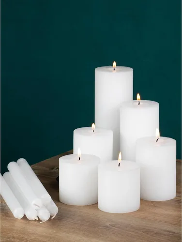 Miniatura 7 de CANDWAX Paquete de 4 velas cónicas blancas, sin goteo, de combustión lenta, sin perfume, de 12 pulgadas, ideales para mesa de comedor, candelabros