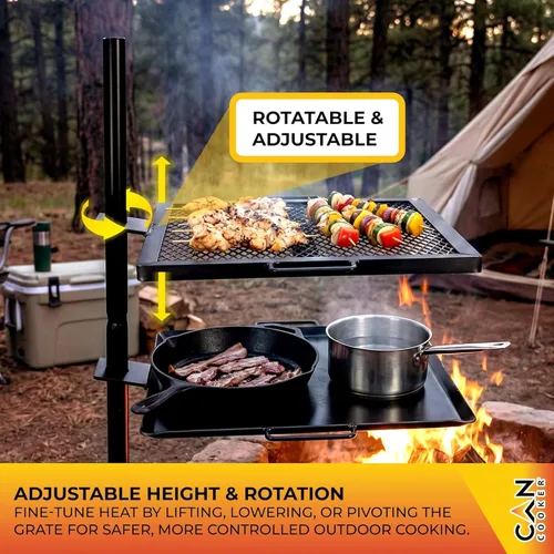 Miniatura 9 de GameMaker Parrilla de Cocina de Fuego Abierto – Parrilla de Campamento Portátil para Cocina de Llama Abierta, Fogatas, Anillos de Fuego al Aire