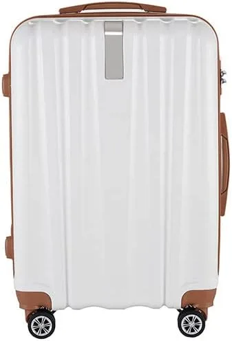 Miniatura 4 de SIRAKU Equipaje de viaje de 3 piezas con ruedas, maleta pequeña con cerradura de combinación, Blanco