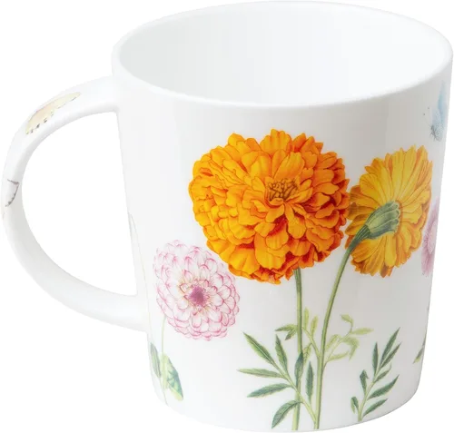 Miniatura 3 de Grace Teaware Taza de Café/Té de Porcelana de Hueso Individual de 16 Onzas en Caja de Regalo (Mariposa Dahlia)