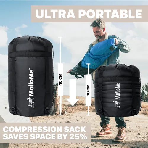 Miniatura 6 de MalloMe Sacos de dormir para adultos para clima frío y cálido, saco de dormir para mochileros para niños de 10 a 12 años, niñas, niños, ligeros