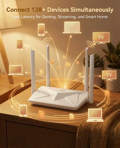 Miniatura 3 de InHand Networks AX3000 Router Wi-Fi 6, router inalámbrico Gigabit de doble banda, seguridad WPA3, IPv6, controles parentales, red de invitados, 160