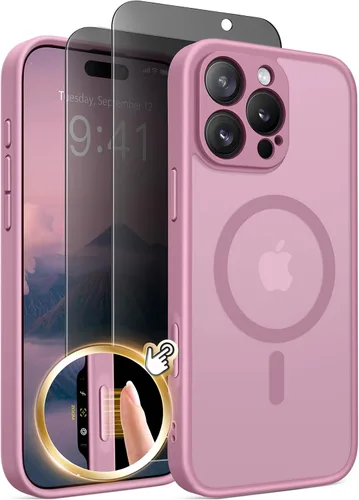 Miniatura 13 de GolbinBox Funda magnética para iPhone 15 Pro, compatible con MagSafe, protección completa de la cámara, protector de pantalla de privacidad
