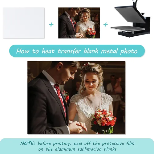 Miniatura 6 de Hotop 8 letreros de aluminio para sublimación, tablero de fotos en blanco, panel de fotos de sublimación, placa de aluminio para boda, impresión