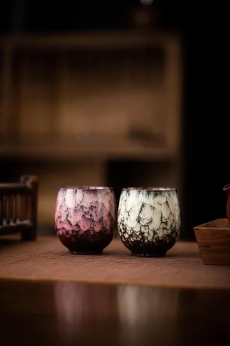 Miniatura 4 de Jianzhan - Taza de té de cerámica, juego de té Kung Fu, taza de café, juego de yerba mate de cerámica, juego de 4 (4 colores)