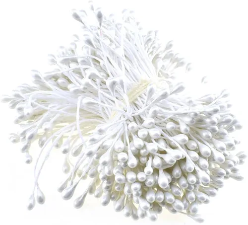 Miniatura 15 de HAHIYO 1000 piezas de 0.039 in negro perla doble cabeza flor Pistilo para hacer flores, decoración de álbumes de recortes, mini hecho a mano