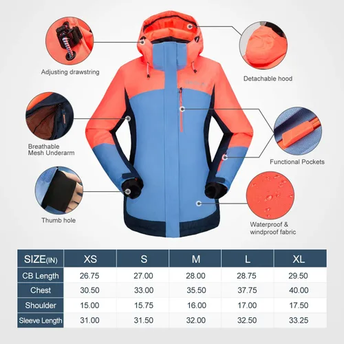 Miniatura 6 de Orolay Chaqueta de esquí de invierno impermeable para mujer, Nieve