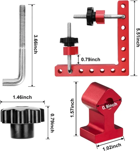Miniatura 2 de Utoolmart Abrazaderas de ángulo recto de 90 grados, abrazaderas de esquina para carpintería de 5.5 x 5.5 pulgadas (5.5 x 5.5 in), cuadrado