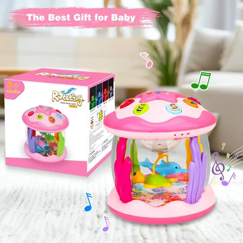 Miniatura 12 de Aboosam Juguetes para bebé niña de 6 a 12 meses: Bebés oceánico giratorio musical iluminado para el tiempo de la barriga Juguetes 0-6 3-6 meses