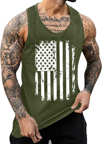 EELHOE Mens Tank Tops Workout Breathable Lightweight Loose-Fit Lifestyle Graphic Sleeveless Shirt Stylish Summer Vest
