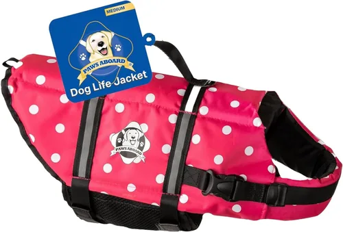 Miniatura 31 de Chaleco salvavidas para perros – Chaleco de natación para perros, ajustable, reflectante, cómodo, varios colores, patrones, chaleco de natación