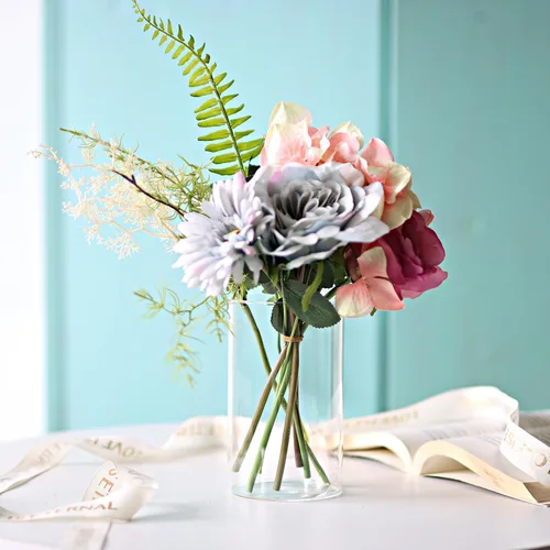 Miniatura 5 de 12 piezas de jarrones cilíndricos de vidrio para centros de mesa, jarrones de brotes transparentes de 6 pulgadas para decoraciones de boda, jarrones