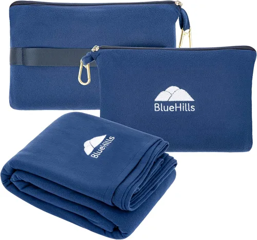 Miniatura 16 de BlueHills Mantas de Viaje Ultra Compactas para Dos con Estuche de Transporte Portátil Estuche Mantas de Avión Grandes de Felpa Suave Premium Paquete