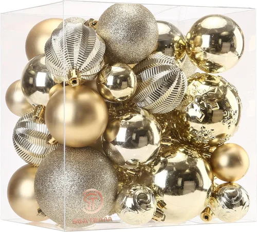 Miniatura 14 de Sea Team Paquete de 21 adornos de bolas de Navidad con cuerdas, esferas de tamaño grande de 80mm/3.15 pulgadas, bombillas de Navidad de plástico