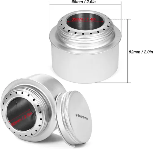 Miniatura 2 de HUIOP Estufa, Mini Estufa Portátil de Aleación de Aluminio con Tapa y Parabrisas de Acero Inoxidable para Acampar al Aire Libre Senderismo Mochilero