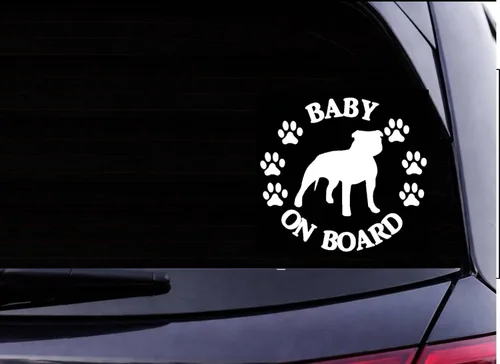 Miniatura 4 de EZ-STIK Baby on Board American Bully L474 - Calcomanía de Pitbull (6 pulgadas)
