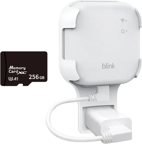 Tarjeta MicroSD de 256 GB y soporte de pared para Blink Sync Module XR con cable corto, ordena, ahorra espacio y mejora la seguridad sin esfuerzo (1