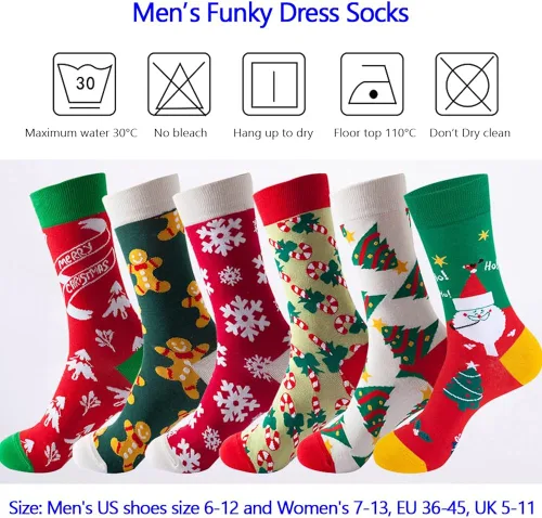 Miniatura 3 de DRASEX Calcetines de vestir coloridos para hombre, divertidos y divertidos, con patrón funky, calcetines casuales locos para hombres