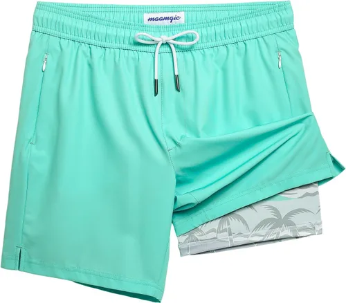 Miniatura 30 de maamgic Traje de Baño para Hombre 2 en 1, Pantalones Cortos de Natación de 17.8 cm para Hombre, Trajes de Baño, Pantalones Cortos de Tabla
