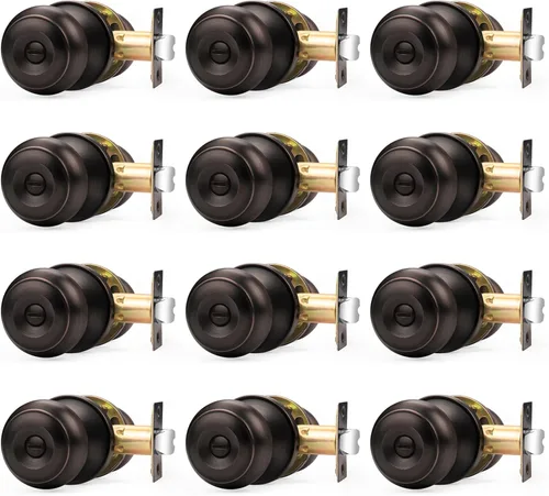 Miniatura 53 de Probrico - Perillas de puerta de negro mate, manijas de puerta con cerradura y perilla, manijas de puerta interior sin llave para baño y dormitorio