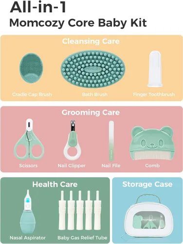 Miniatura 3 de Momcozy Kit Básico para Bebé, Baby Shower y Registro Esencial Kit para Cuidado de Aseo, Salud y Limpieza, Incluye Kits de Limas de Uñas, Aspirador