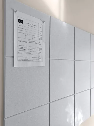 Miniatura 18 de Tabla de corcho alternativa de 24 x 36 pulgadas, paquete de 6 azulejos de pared de fieltro con pestañas adhesivas extraíbles seguras, tableros